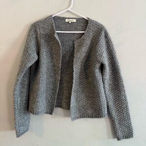 Cocogio Wool Blend Open Front  Grey Cardigan Sweater Made in Italy